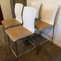 Source International Design AXIS Chrome & Leather Bar Height Chair