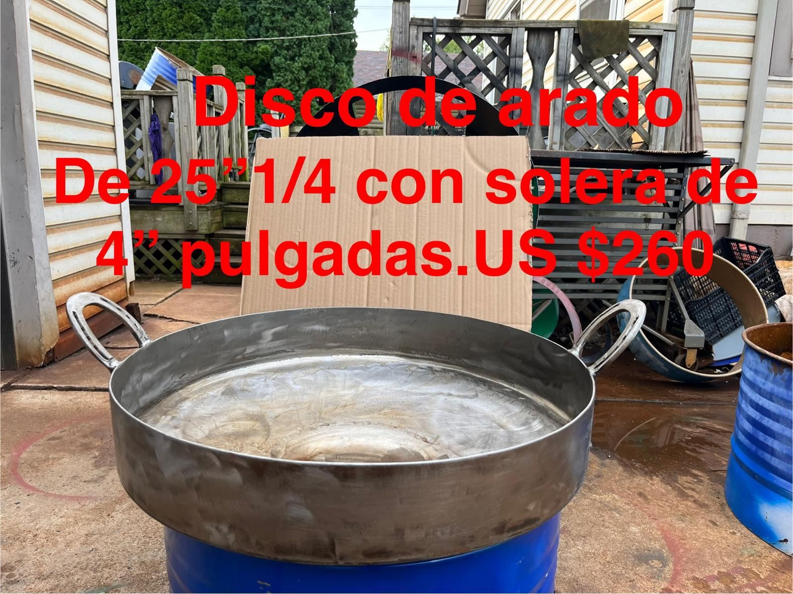 Disco De Arado Para Discadas Extra Grande De 25” Pulgadas De Diámetro 