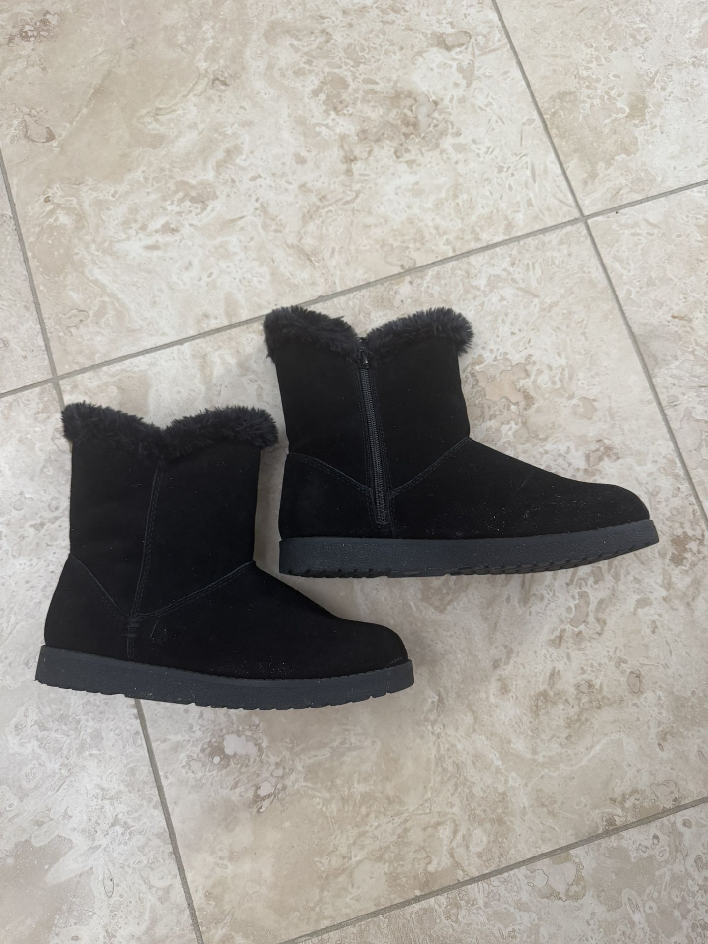 Black Genuine Leather Cat Boots Size 7