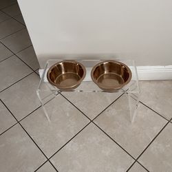 New Clear Double Pet Bowl Feeder Large
