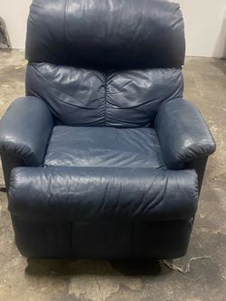 Leather recliner navy blue