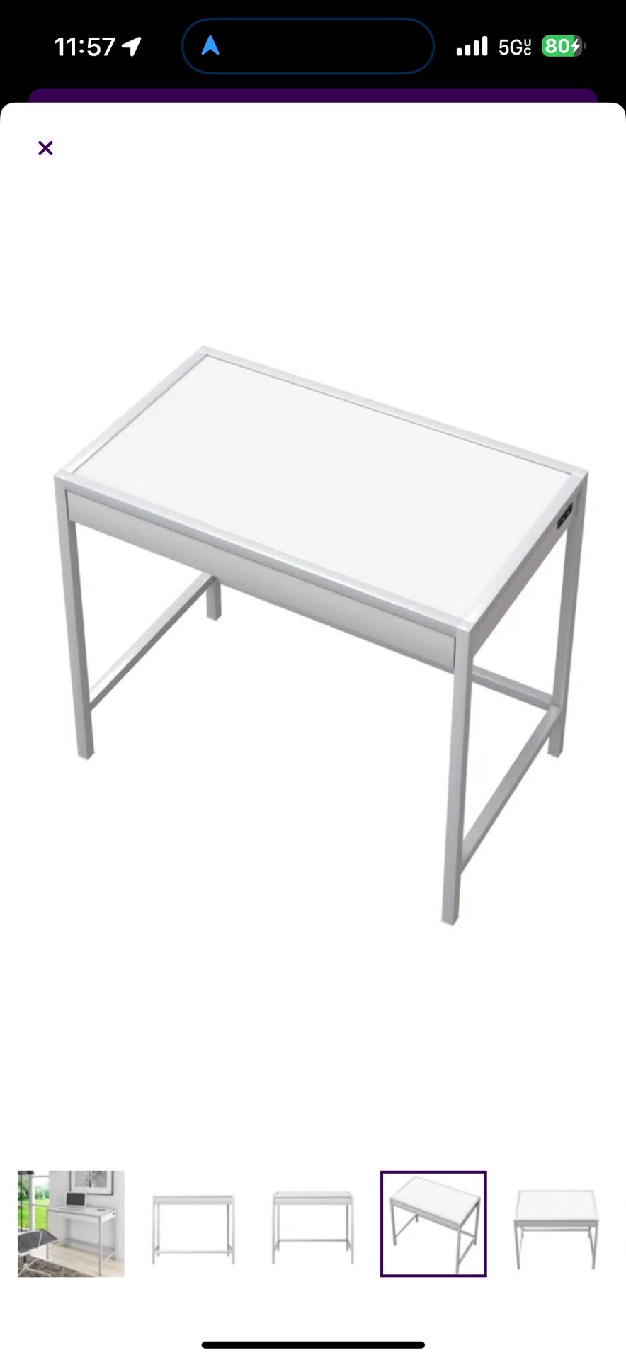 Glass Top Writing Desk