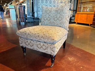PIER 1 Armless Beige Damask Print Accent Chair