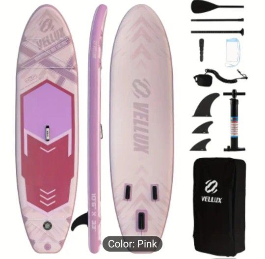Brand new in box 📦 Pink high weight capacity SUP paddleboard with accessories! 💗