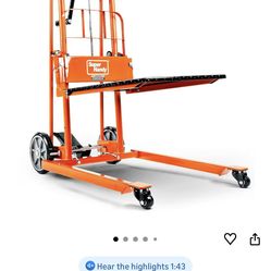 SuperHandy Material Lift Winch Stacker, Pallet Truck Dolly, Lift Table, Fork Lift, 330 Lbs 40" Max Lift w/ 8" Wheels, Swivel Casters [Patented]