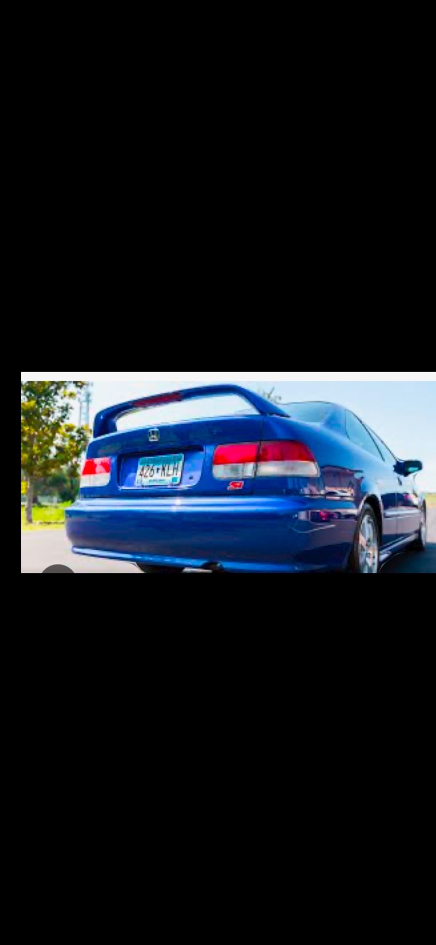 99-00 Electron Blue Honda Civic Si SiR Wing