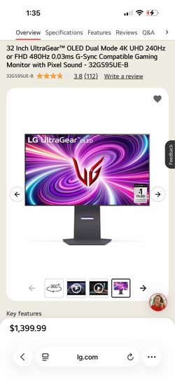 32 inch UltraGear OLED Dual Mode Gaming Monitor