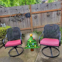 2 Outdoor Rocking Swivel Chairs 