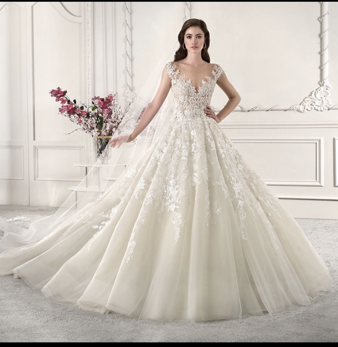 Demetrios Wedding Dress Style 873 (Veil and Tiara Included)