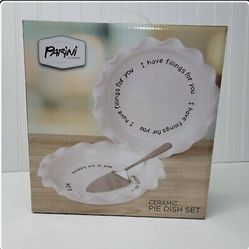 Parini White Ceramic Bakeware Pie Dish set happy as a pie dish set New M18