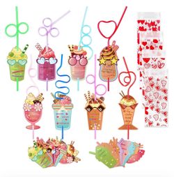 Valentines Day Cards with Straws