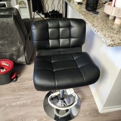 Black Leather Bar Stool
