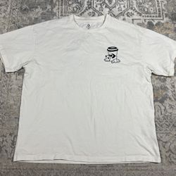 Converse Men's Loose Fitting T-Shirt Size M Beige Dog Coffee Croissant