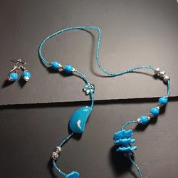 Handmade Beaded Necklace With Matching earrings