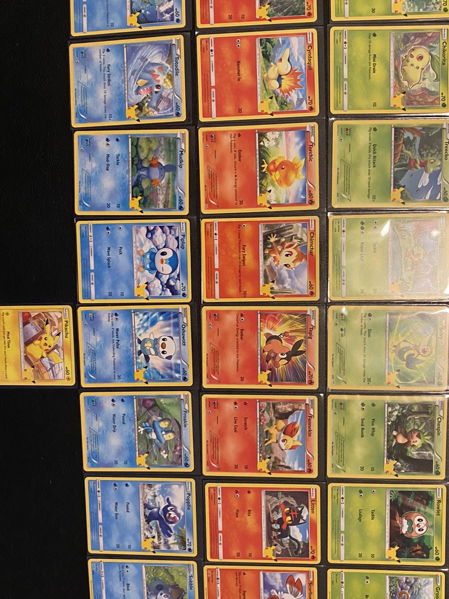 Pokémon 25th Anniversary McDonalds Promo Non Holo Complete Set