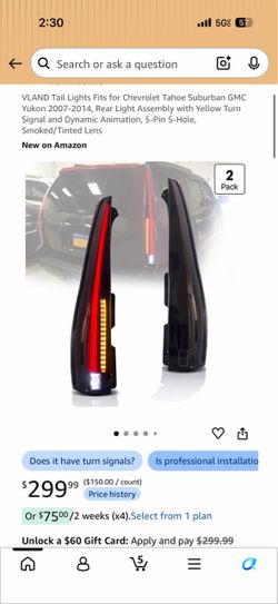 LED Taillights For 2007-2014 GMC Yukon & Chevrolet Suburban/Tahoe