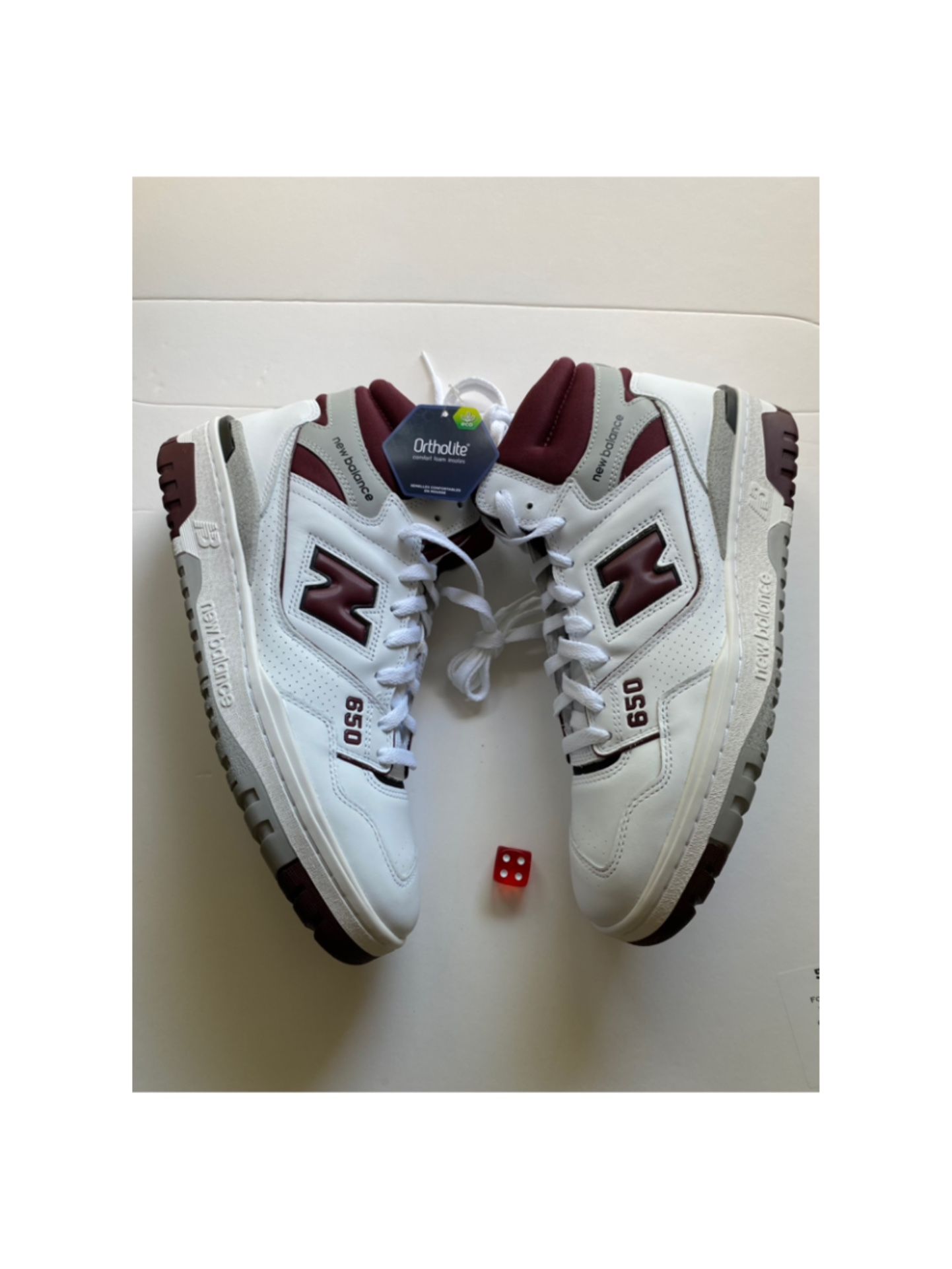 New Balance 650 High white & Burgundy Men’s sz 10.5 New No Box!