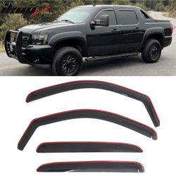 Fits 2007-2013 Chevrolet Avalanche In-Channel Window Visors Rain Guards Deflectors