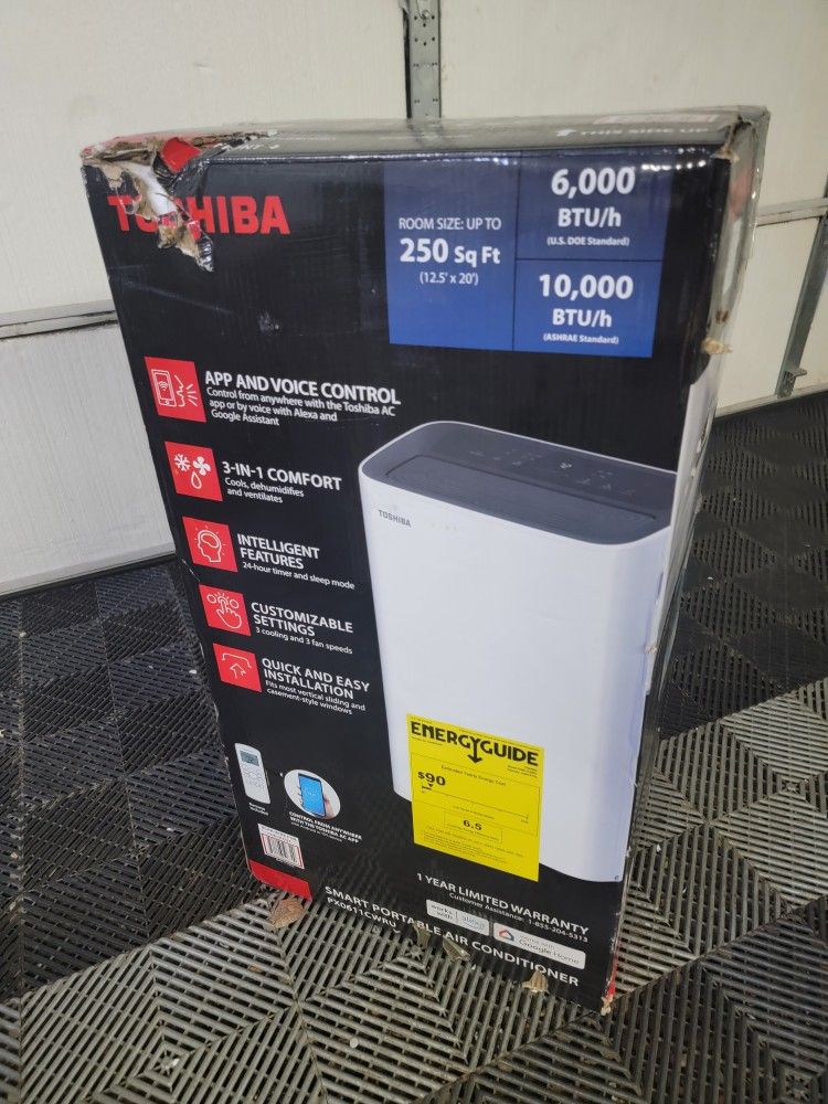 New! Toshiba 10,000 BTU Portable Air Conditioner AC w/ Wi-Fi