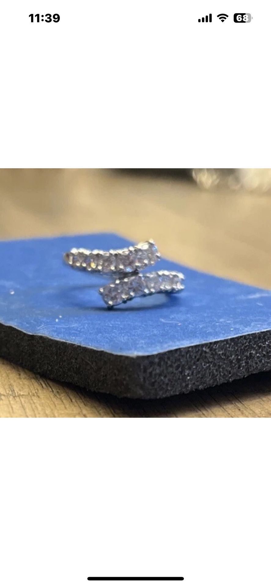 Silver Toned cubic zirconia ring.