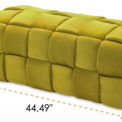 Brand new Square Woven Upholstered Velvet Ottoman