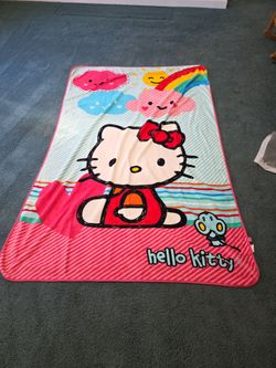HELLO KITTY BLANKET 54" X 84" SEE DESCRIPTION