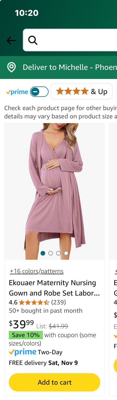 Maternity Nursing Nightgown and Robe