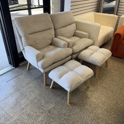 2 Chairs With 2 Ottoman Brand New $299 Only 