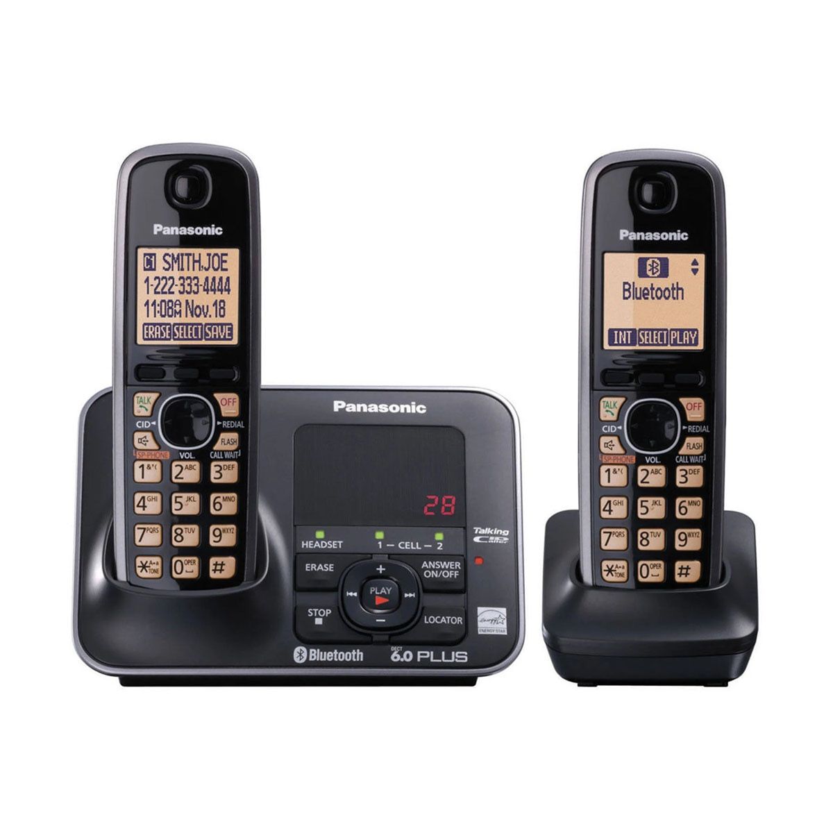 Panasonic Cordless Phone System with Answering Machine & 2 Handsets 