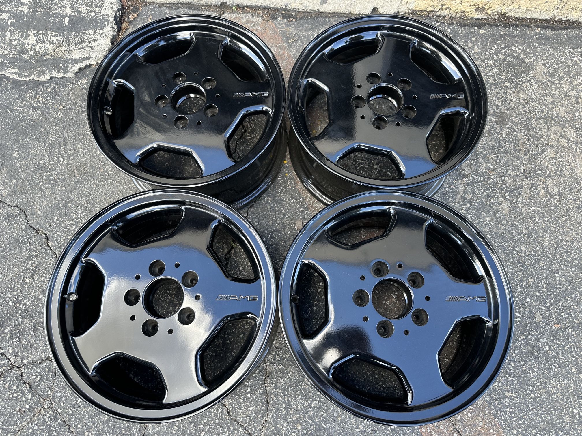 Black powdercoated Mercedes AMG monoblock 15 inch aluminum wheels for ...