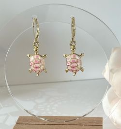 Pink Turtle Earrings 🐢