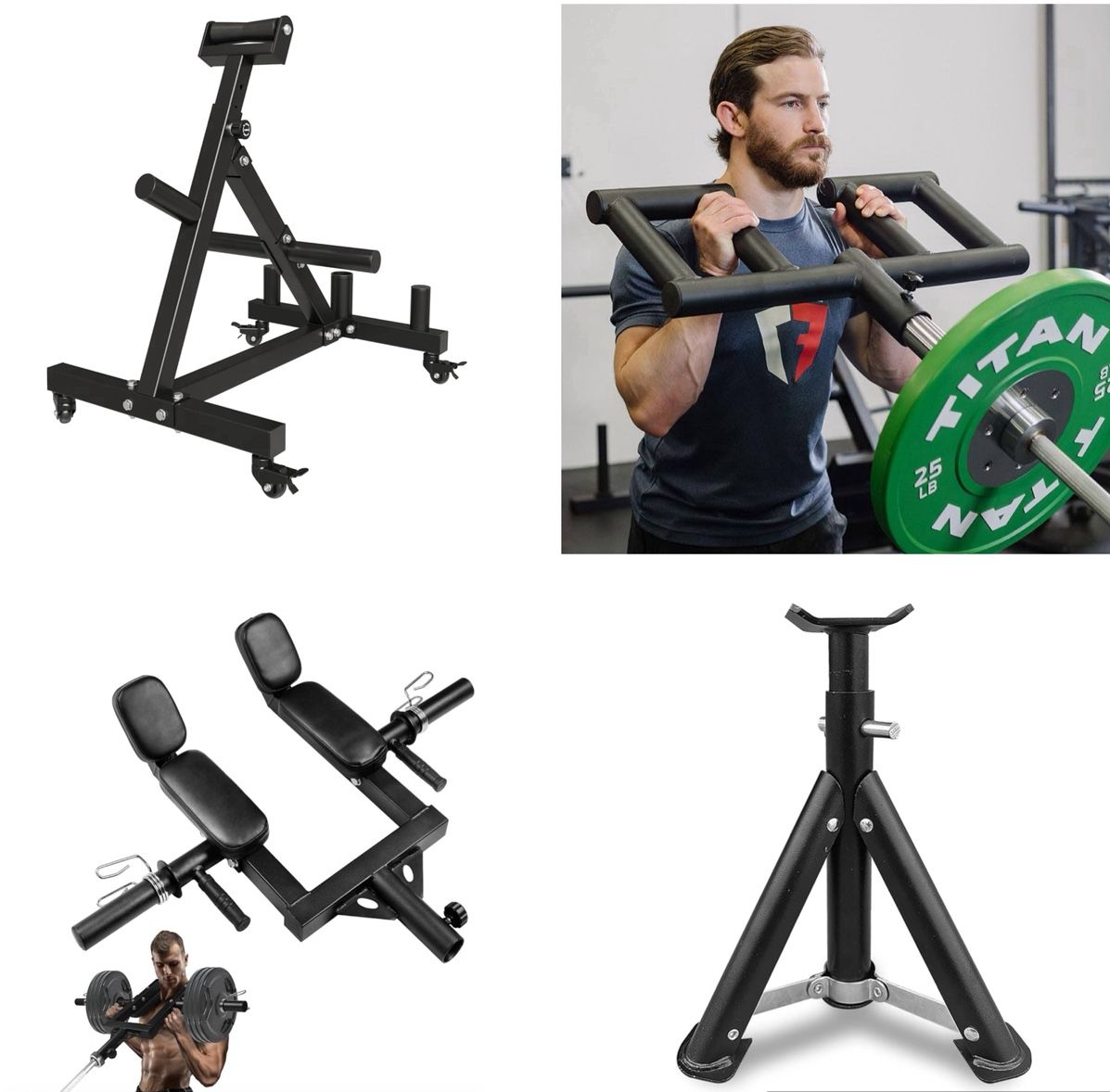 Landmine Gym setup, Weights, Pulley system and attachments