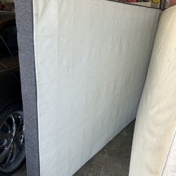 Queen size bed frame w/box spring and small and tall large chest drawer