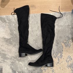 Women’s Black Suede Over The Knee Boots Size 7