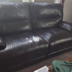 Power Reclining Sofa Love Seat Couch Set Leather