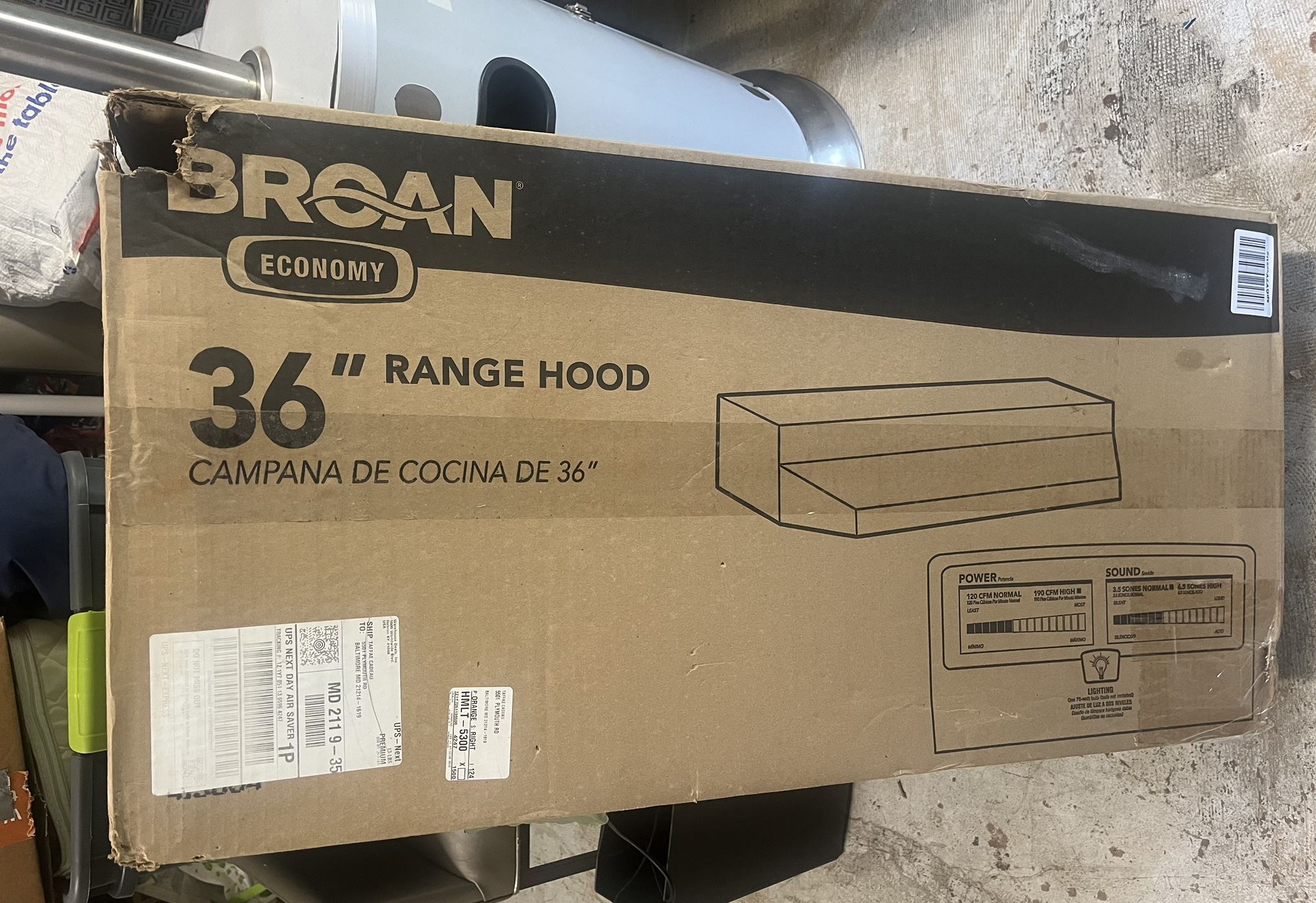Broan 36” Range hood 