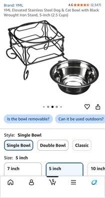 Small raised dog bowl