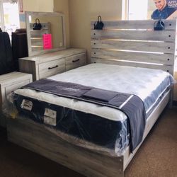 Cambeck Whitewash Panel Bedroom Set