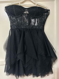 Forever 21 Black Event mini dress with lace -Small