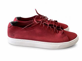 Lacoste L.12.12 Unlined 318 1 Men’s Size 12 Burgundy Leather Sneakers CAM0045RD3
