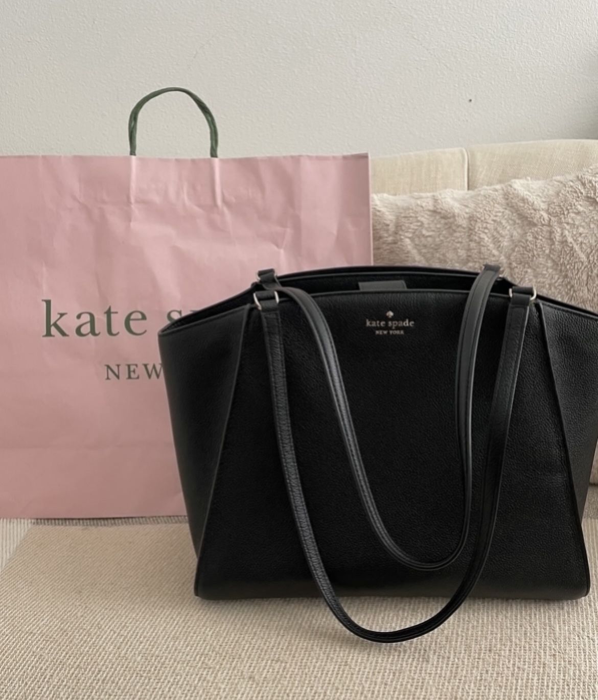 Kate Spade Brim Large Leather Tote with Detachable Laptop