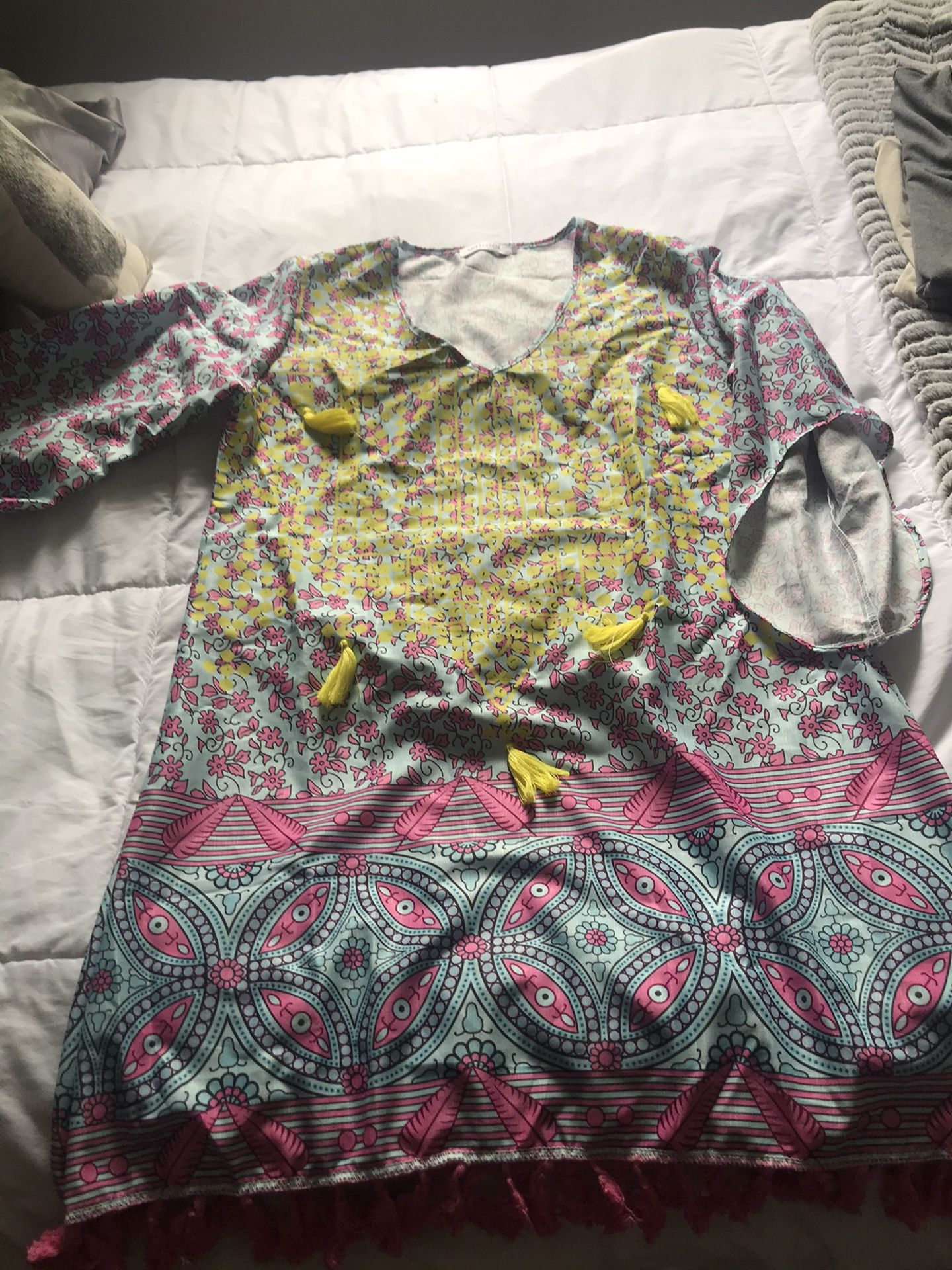 Colorful bathing suit cover up