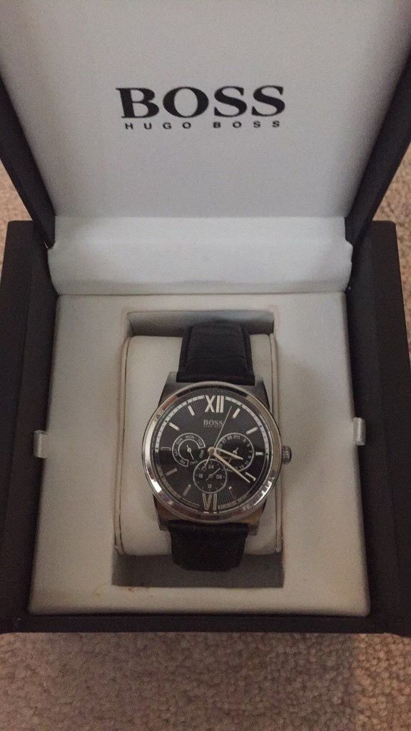 Black Hugo Boss Men's watch, genuine leather