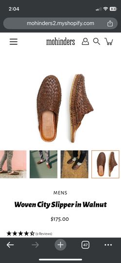 Mohinders Woven City Slipper in Walnut W/bag