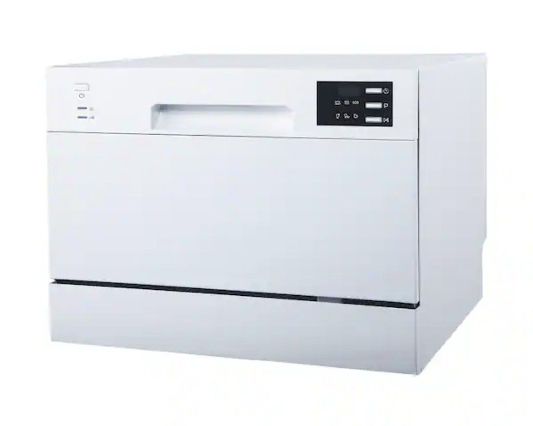 Compact Countertop Dishwasher/Delay Start-Energy Star Portable Dishwasher with Stainless Steel Interior and 6 Place Settings Rack Silver
