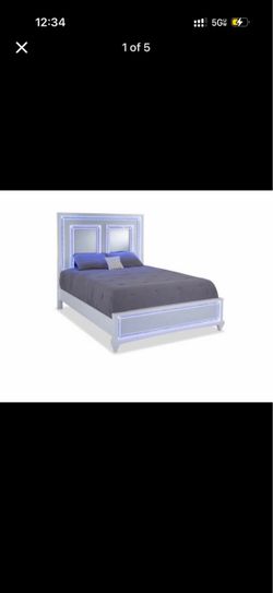 White Bed Frame with LED Lighting