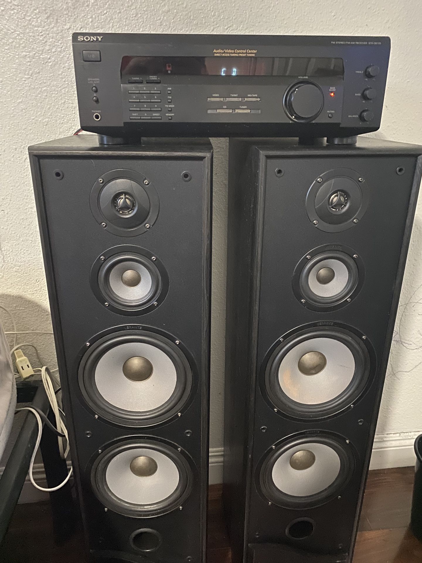 Verante Tower Speakers With Sony Receiver.