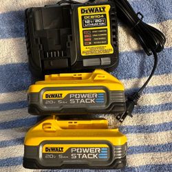 New Dewalt 5.0 Power Stack Batterys And Charger Kit $265 Firm 