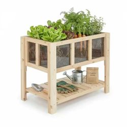 Transparent Raised Garden Bed with Storage Shelf-GF51 (Standard size)
