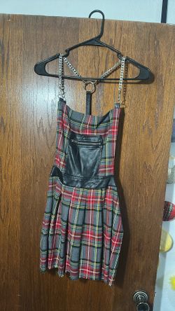 Women’s Plaid Overall Dress Size Large